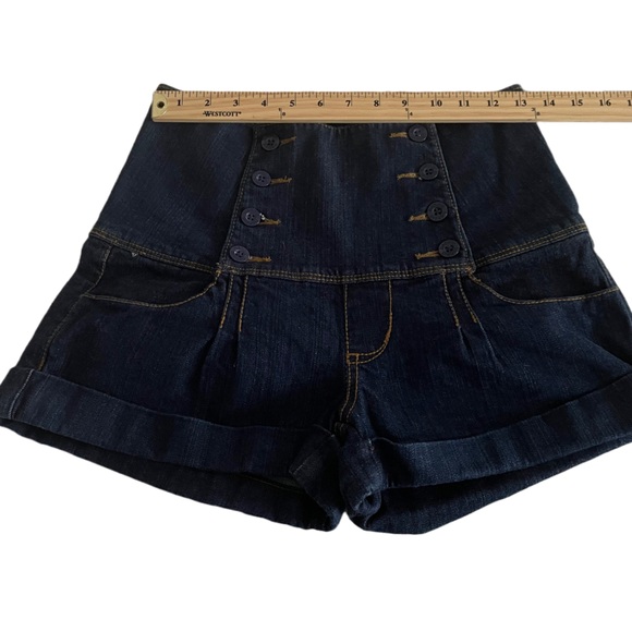 NWT  Be hold Women’s High waisted denim short  Color:dark blue Size:7 - Picture 4 of 5